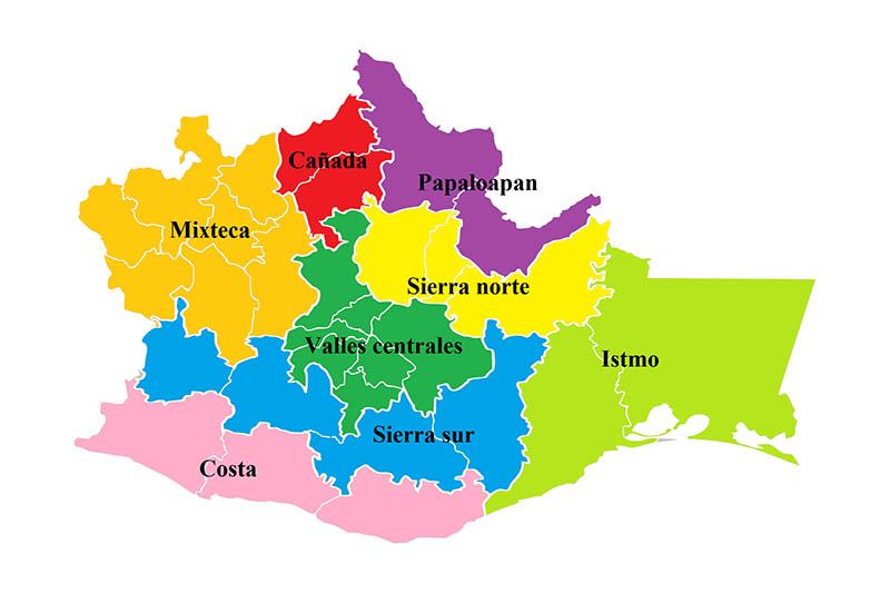 las 8 regiones de oaxaca