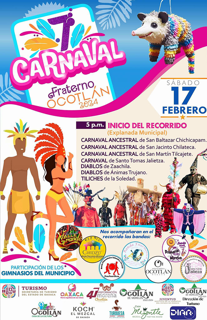 cartel del carnaval en ocotlan oaxaca