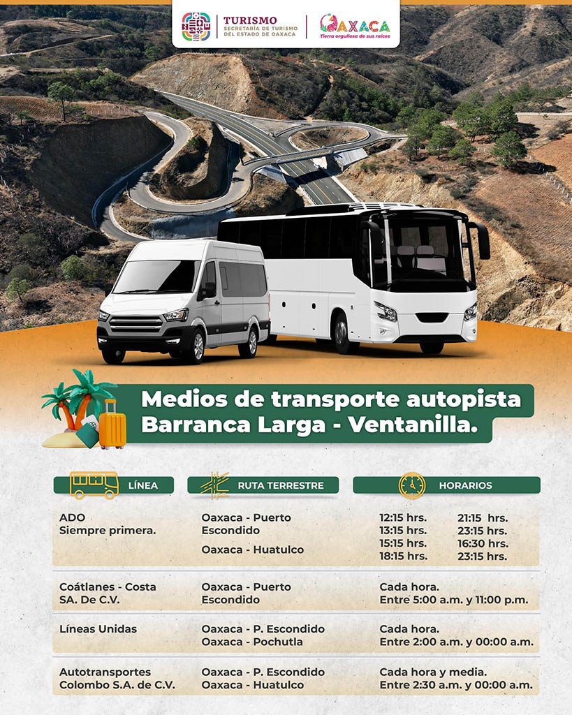 horarios de salidas de autobuses a Puerto Escondido Oaxaca