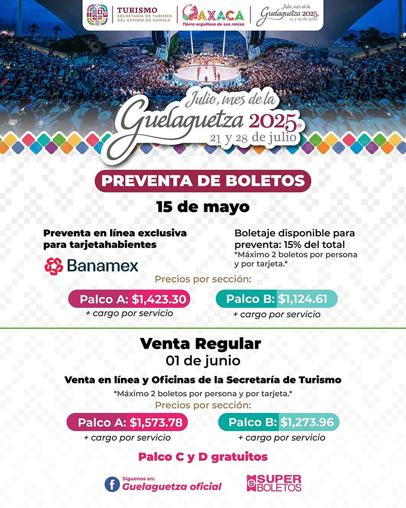 venta de boletos para guelaguetza informacion de los boletos de guelaguetza
