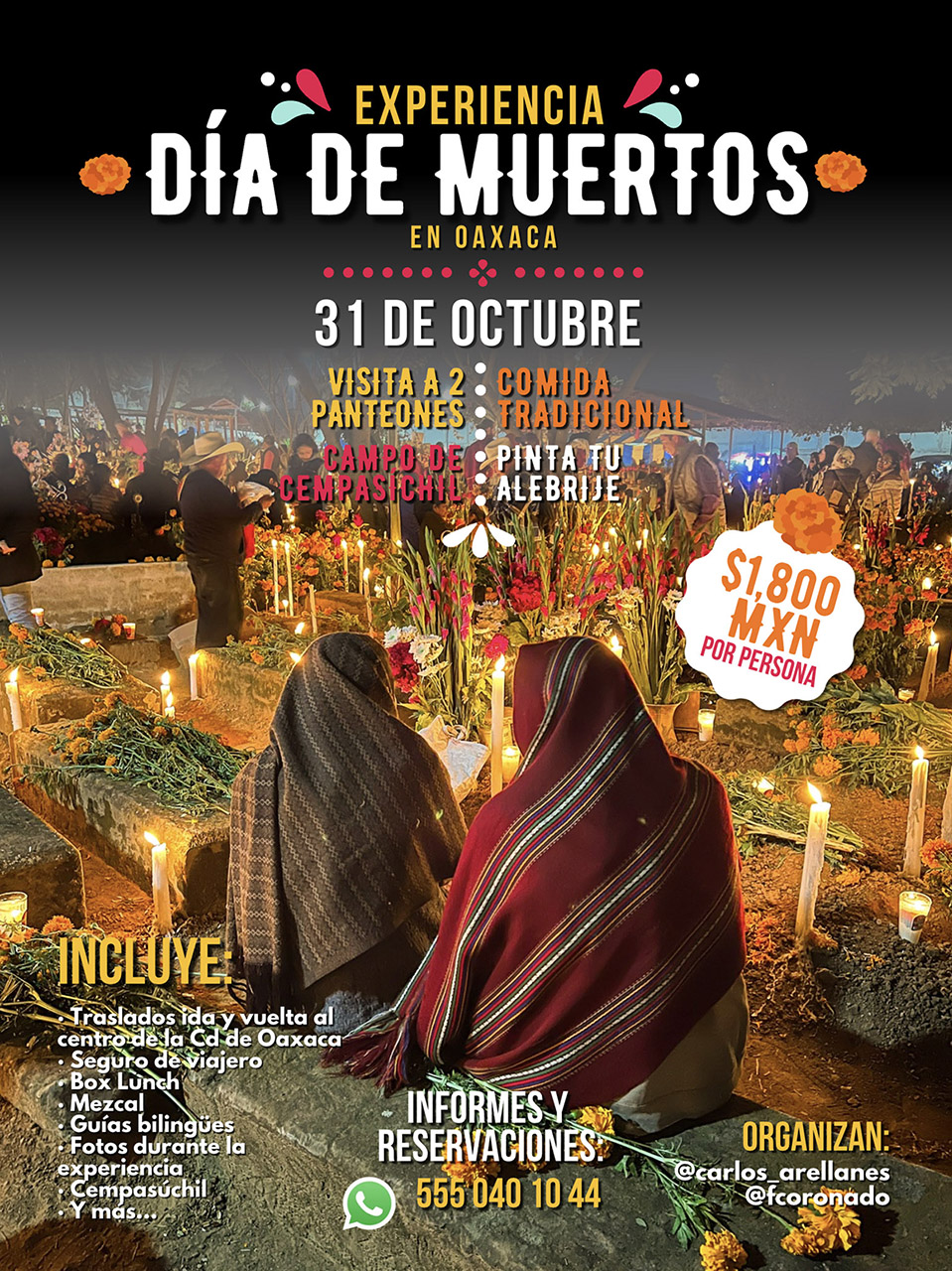 Visita a los panteones en Oaxaca para dia de Muertos